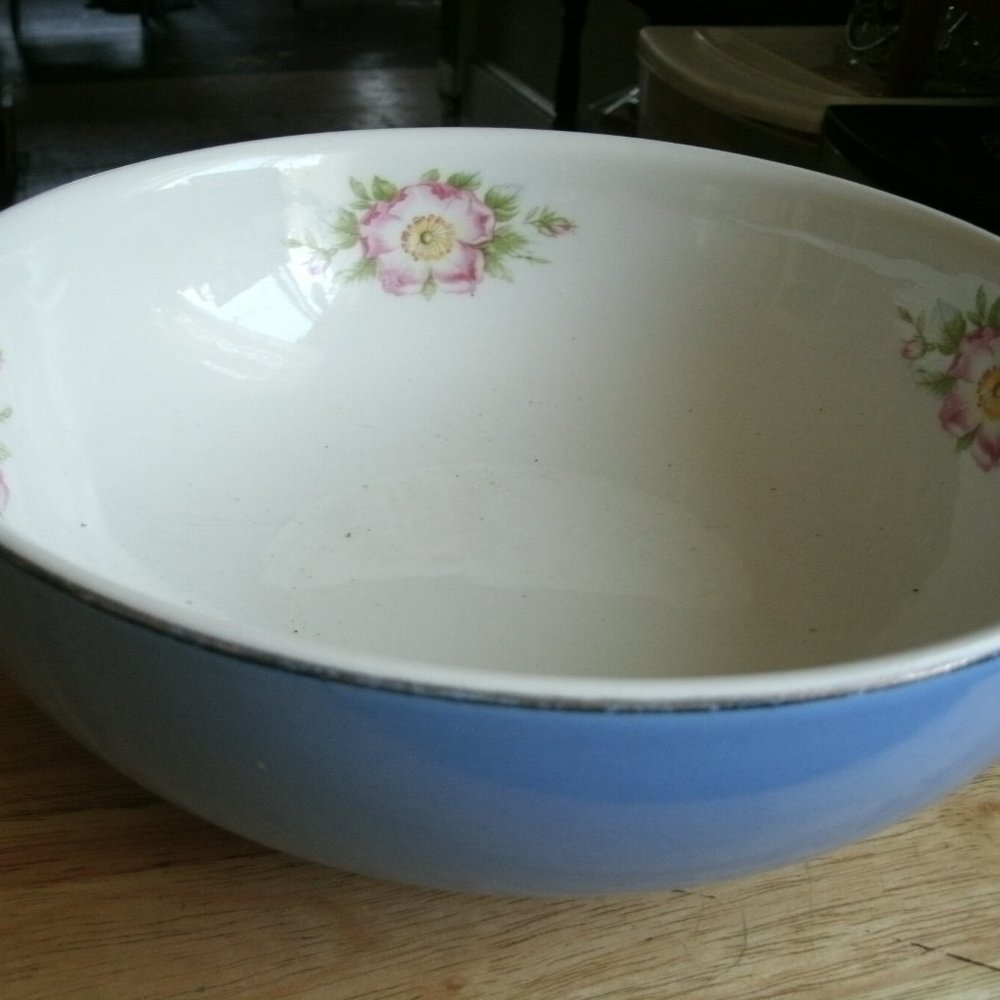 vintage porcelain casserole bowl marked Hall.